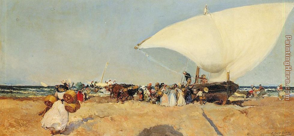Arrival of the Boats painting - Joaquin Sorolla y Bastida Arrival of the Boats art painting